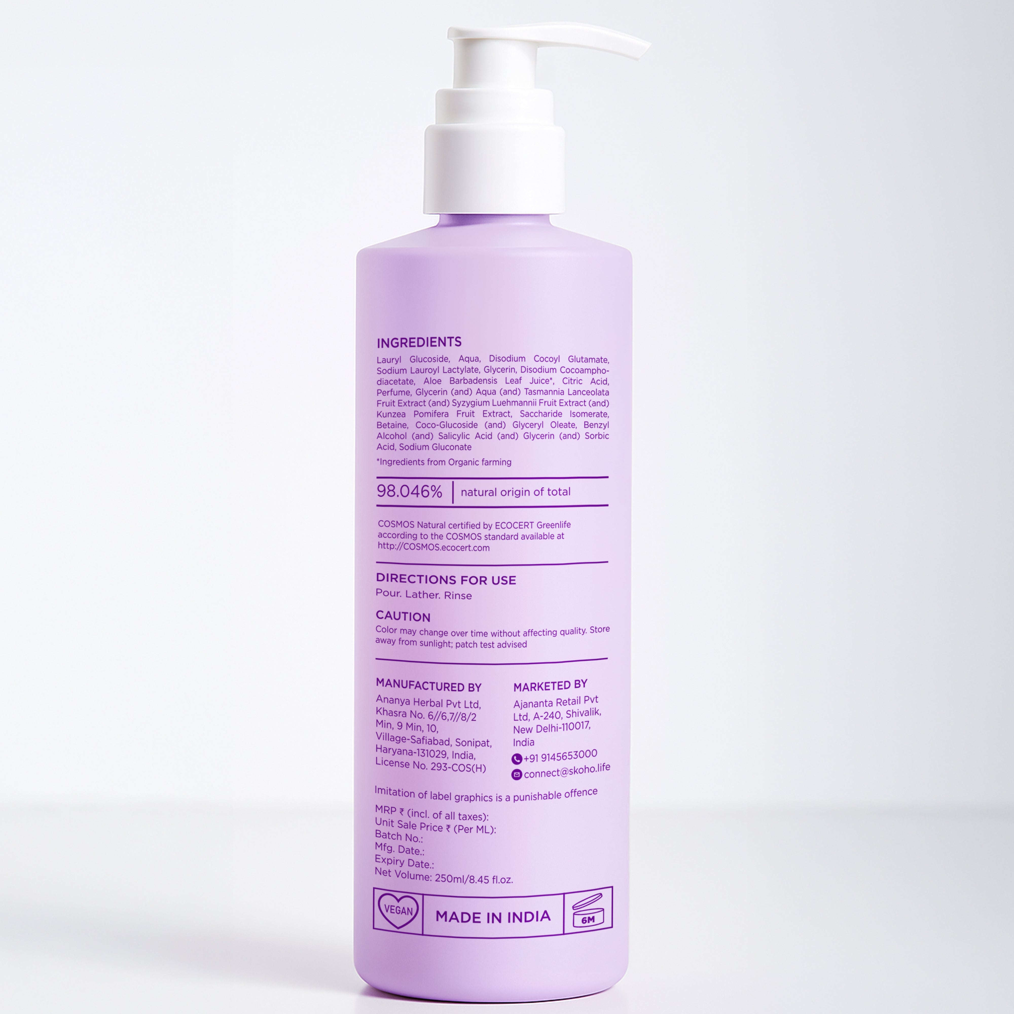 Body Wash (Lavender) : Global Award winning Formulation